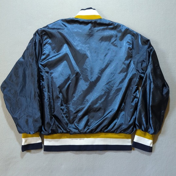 Gem Sportswear Jacket Mens Large Blue Vintage Satin Made in USA 80s Bomber Style - Picture 7 of 9